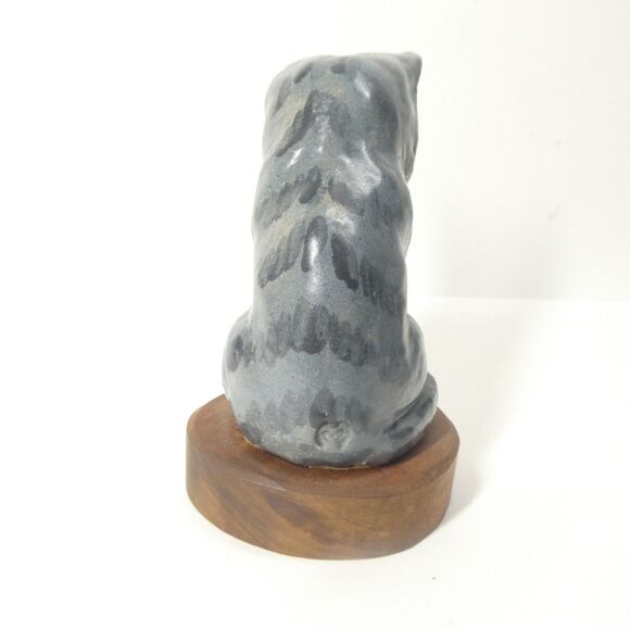 Cat Figurine Heavy Ceramic Stoneware Sculpture MCM - Picture 3 of 9